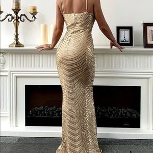 Gold sequin gown L by SHEIN